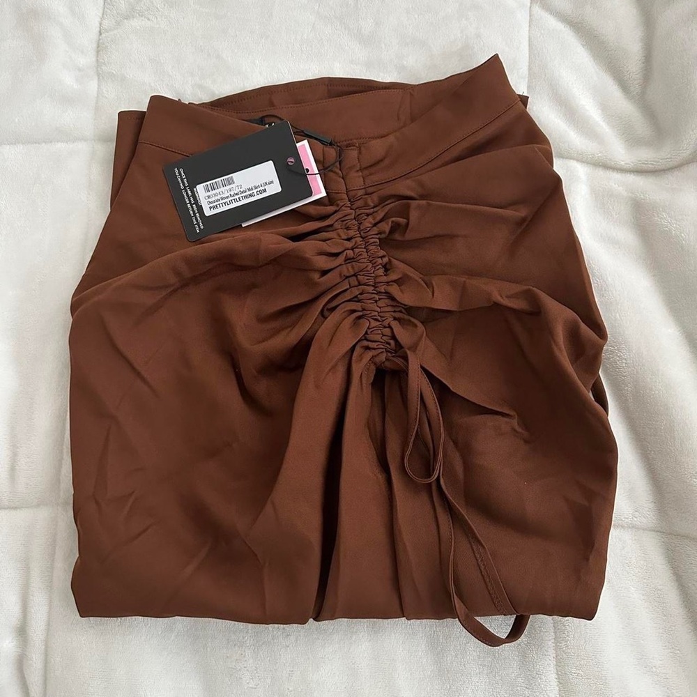PLT ruched midi skirt